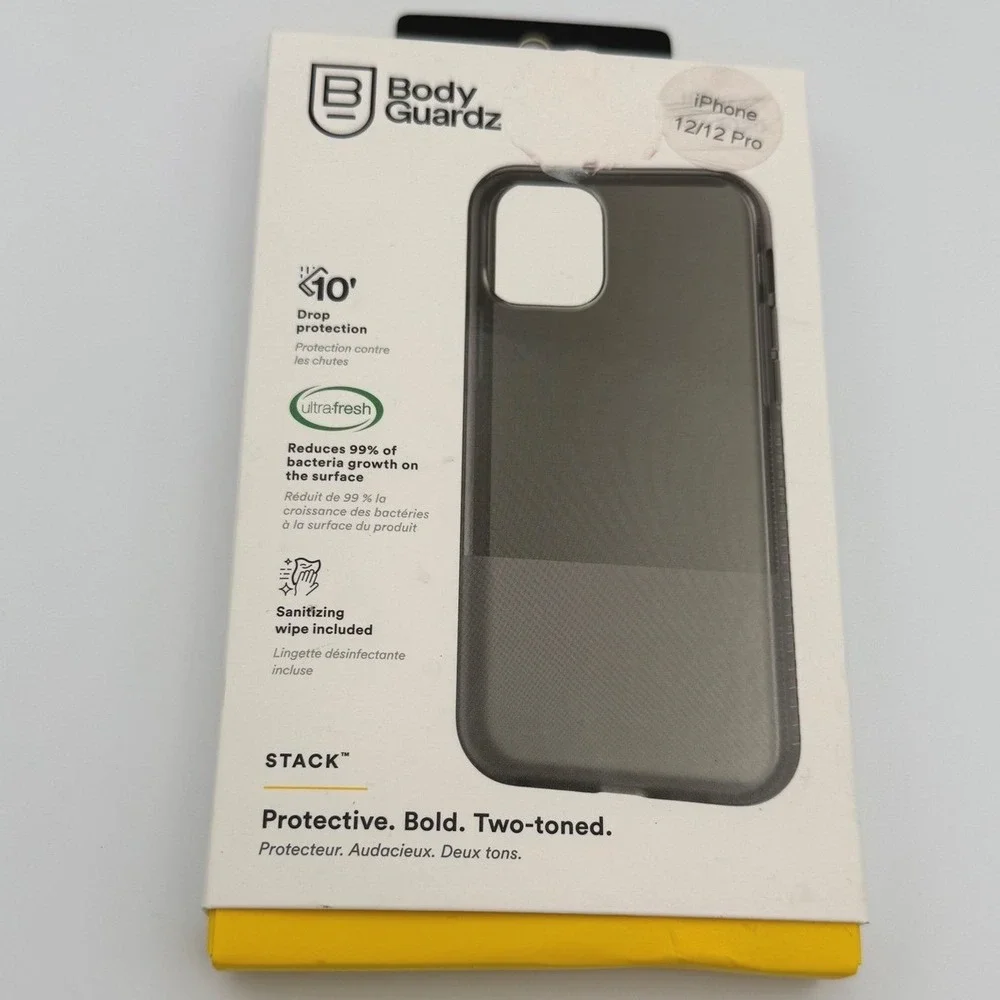 BodyGuardz Stack Protective Case iPhone 12‎ 12 Pro Antimicrobial Drop Protection